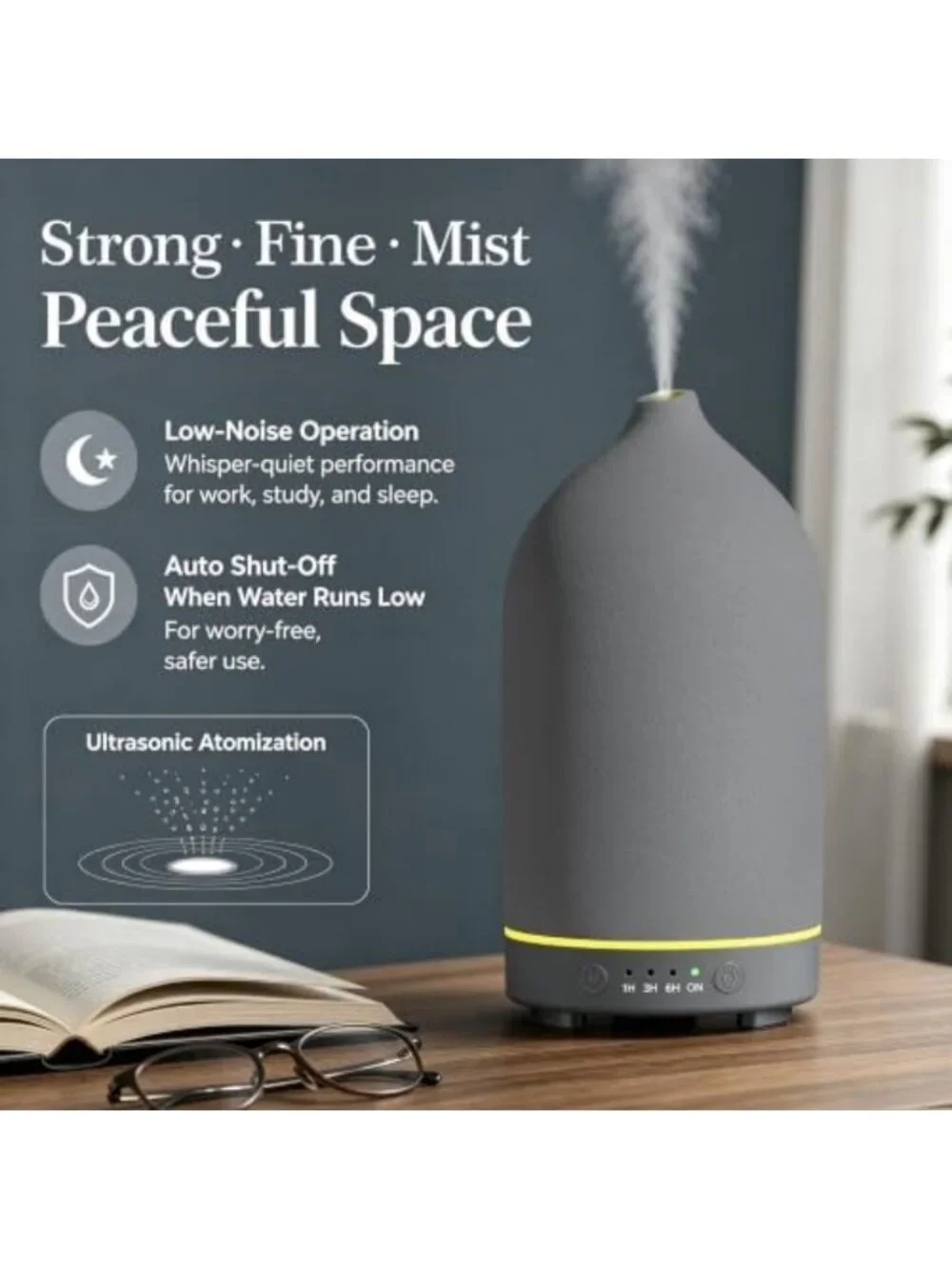 200ML Stone Ceramic Essential Oil Diffuser for Home, Aromatherapy & Relaxation